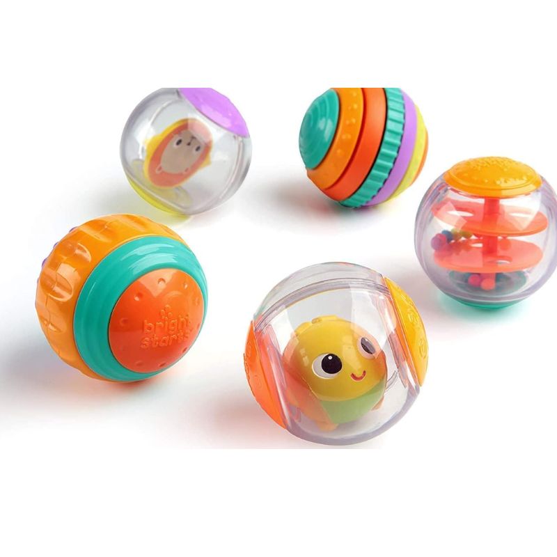 Kit com 5 Bolas Chocalho Shake & Spin Activity Balls - Bright Starts 