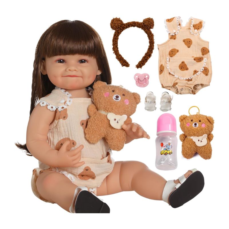 Bebê Reborn Menina Sorriso Urso- VXN