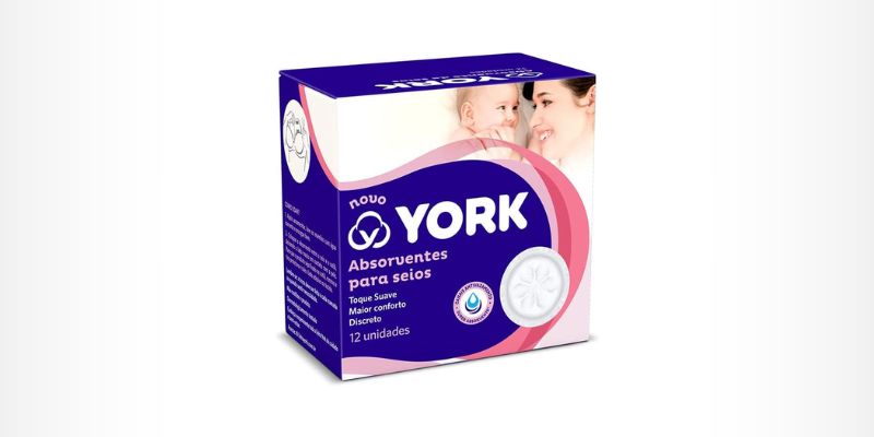 Absorvente descartável para seios, 12 unidades - York